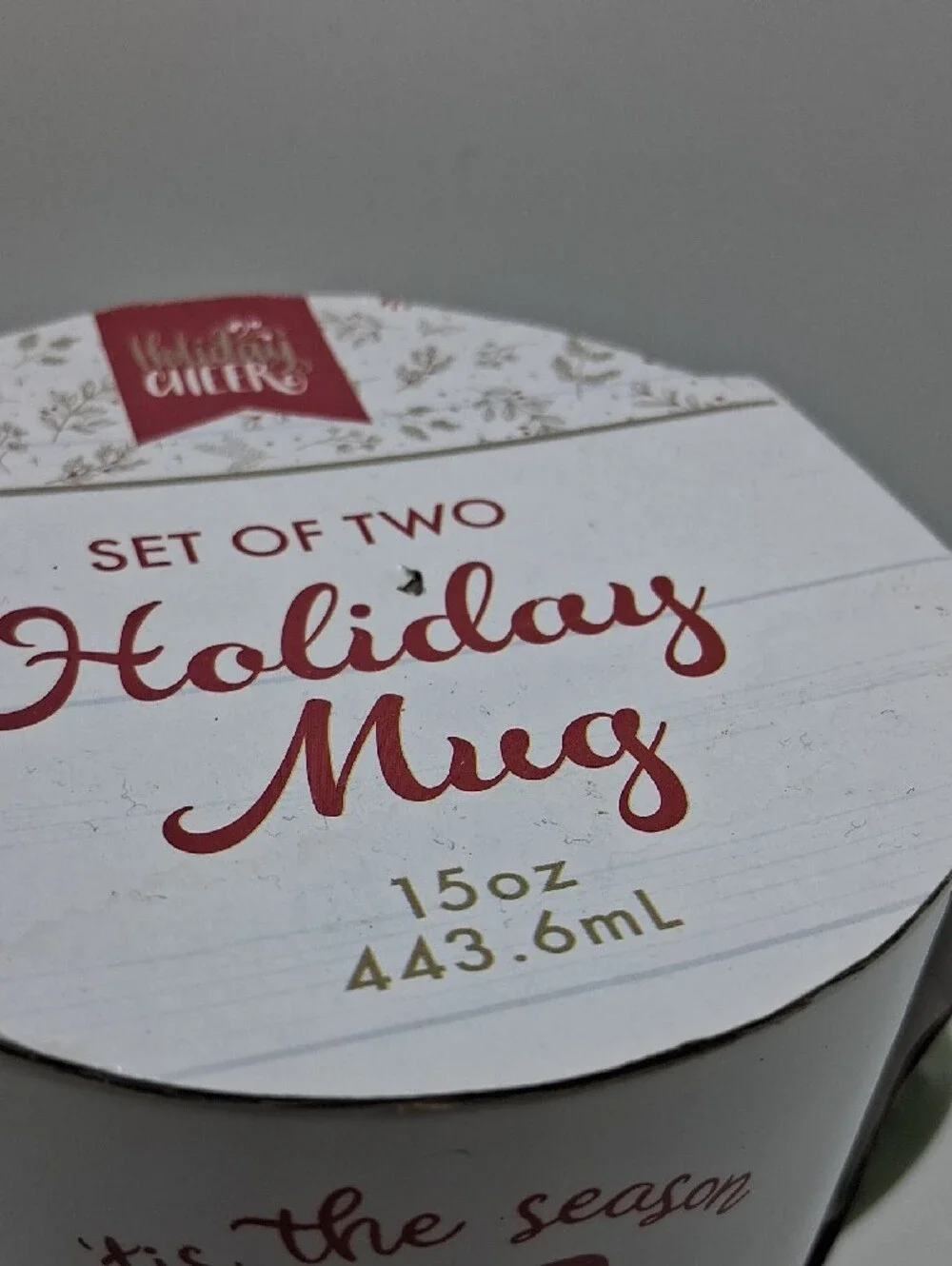 Holiday Mug Set - 'Tis The Season White & Green Ceramic Duo